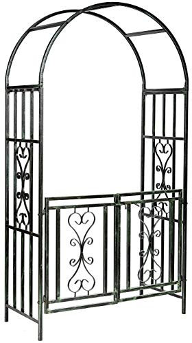 RUDDINGS WOOD Heavy Duty Winchester Garden Arch with Gates - Climbing Rose Plant Support Pergola Gated Entrance Archway