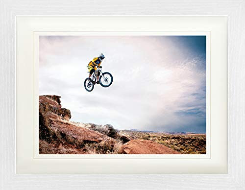 1art1 Mountain Biking Poster Take Me Higher Gerahmtes Bild Mit Edlem Passepartout | Wand-Bilder | Im Bilderrahmen 40x30 cm