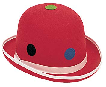 PARTY DISCOUNT Hut Melone mit Punkten, rot Einheitsgröße