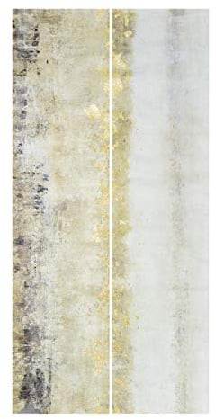 Schiebegardinen Set Goldene Farbfelder I 2 Flächenvorhänge je 250x60cm