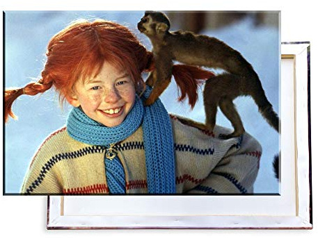 Unified Distribution Pippi Langstrumpf - 120x80 cm Kunstdruck auf Leinwand • erstklassige Druckqualität • Dekoration • Wandbild