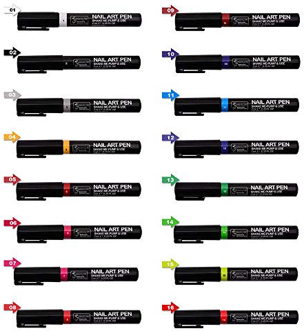 16 Farben Nail Art Stift Set 3D Nail Art Dekoration Nagellack Stift Nail Art DIY polnischen Stift