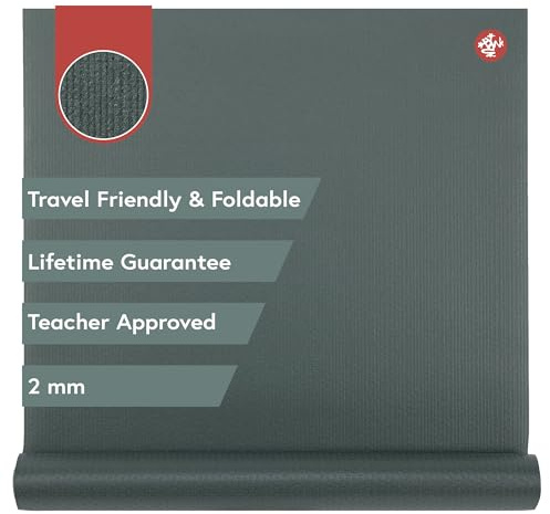 Manduka Pro Reise-Yogamatte, 2 mm, faltbar und reisefreundlich, lebenslange Haltbarkeit, von Lehrern genehmigt, hygienische Konstruktion