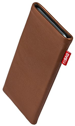fitBAG Beat Cognac Handytasche für Apple iPhone 12 Pro Max/iPhone 13 Pro Max Tasche aus Echtleder Nappa mit Microfaserinnenfutter | Hülle mit Reinigungsfunktion | Made in Germany