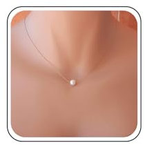 TseenYi Winzige Perlen-Anhänger-Halskette, Gold, schwimmende Perlenkette, Halskette, Choker, Minimal, Boho-Halskette, Schmuck für Frauen und Mädchen (Gold)
