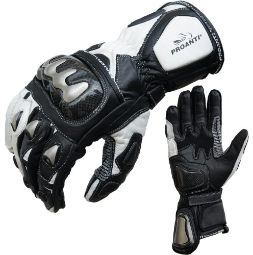 PROANTI Motorradhandschuhe Racing Pro Motorrad Handschuhe Weiß (XL)