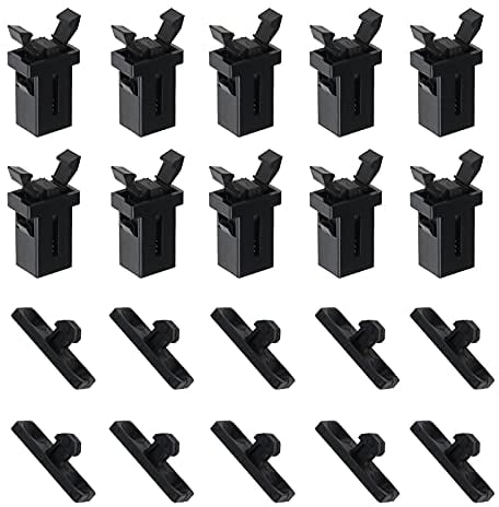 SING F LTD 10 Pairs of Touch Top Lid Bin Latch Lock Plastic Spare Repair Replacement Black Compatible with Brabantia 3 to 50 Litre