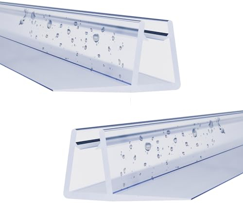 WITEN&NOCK Schiebetürdichtung 2000 cm 2er Set Senkrecht Streifdichtungen Duschdichtungen Wasserabweiser Dichtungsprofile Duschtür Dichtung Gerade Glasstärke 5mm 6mm