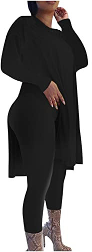 2teiliges LoungeSet für Damen, Sportoberteile, Hosen, Trainingsanzüge, Damen, lässig, Übergröße, 2teiliges Outfit, langärmelig, locker, Oberteil, schmale Rundhalsausschnitt, lange Hose, Sets,
