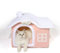 Jiupety Niche pour Chat Interieur,Maison pour Chien Chat avec cheminée Mignonne,Convient pour 1,4-3,2 kg cabane pour Chat lit Chien,Amovible,Lavable et Pliable antidérapant et imperméable à l'eau