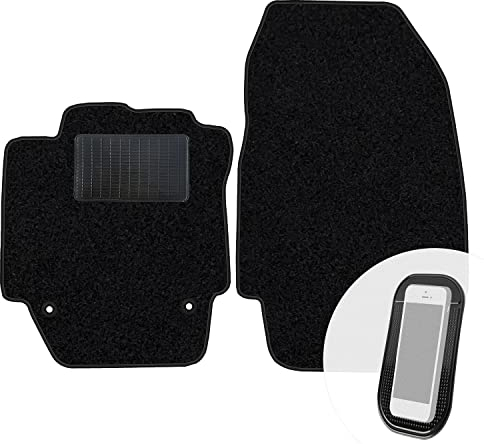 moto-MOLTICO Vorne Fußmatten Auto Velours Autoteppiche Schwarz Automatten Set 2-teilig passend für Renault Captur 2014-2019