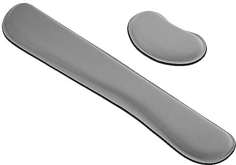PATIKIL Keyboard Wrist Pad, 1 Set Mouse Wrist Rest Ergonomic Wrist Support Comfortable Memory Foam for Computer Laptop Office Style 1, Gray