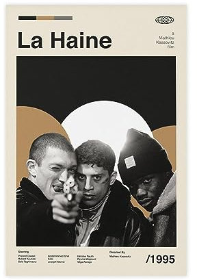 CHIPEL Retro Filmposter La Haine Leinwand Poster Schlafzimmer Dekor Sport Landschaft Büro Zimmer Dekor Geschenk ungerahmt 30 x 45 cm