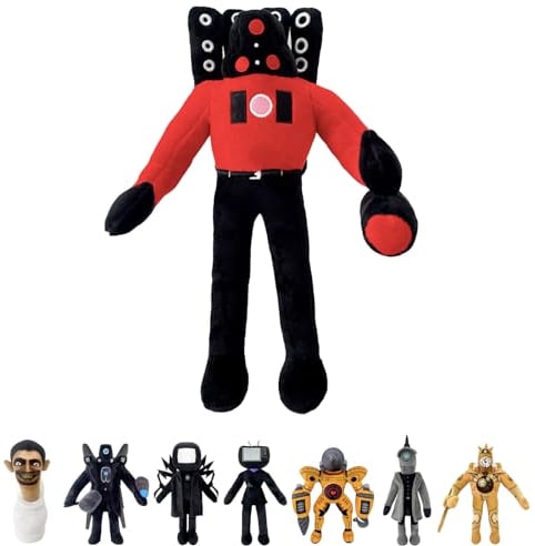 Skibidi Titan Speaker Man Plush Toys,Skibidi Speaker Man Plush,Stuffed Skibidi-Toilet Plush Figure,New Titan Speaker Man, Funny Game Cartoon Stuffed Plush Doll for Game Fans Girls Boys Birthday Gifts