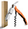 CORKAS Tire Bouchon Professionnel, Couteau de Sommelier, qualité hôtel et Restaurant, Couteau de Serveur avec Décapsuleur et Coupe-Capsule, Ouvre Bouteille en Acier Inoxydable (Orange)