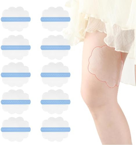 Mihauuke Lot de 10 patchs anti-frottement pour l'intérieur de la cuisse - En forme de fleur - Coussinets anti-frottements pour le corps - Protection des jambes