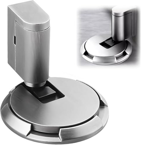 Magnetic Door Stop 2024 New Door Stopper, Punch-Free Mechanical Silent Floor Door Stops Indoors, Adjustable No Drilling Mechanical Floor Doorstop Magnetic Door Locks with Adhesive (Brushed Nickel)