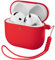 ORNARTO Compatible with Airpods 4 Case,Liquid Silicone Cover with Lanyard Hybrid Skin & Visible Front LED Protective Case for Airpods 4th Generation(2024)-Red