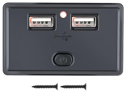 Zxfdsfdbnm Chargeur de voiture 4 8 A double port USB - Montage sur tableau électrique - Charge rapide - Pour marine, bus, ATV, bateau, camion, étanche