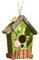 Holz Vogelhaus Bunt Deko, Kleines Handgemachte Vogelhäuschen, Frühlingsdeko zum Aufhängenm für Natürliche Vogelhütte Hinterhof/Innenhof/Terrassen HBT: ca. 13 x 7 x 16.5 cm (A-Grün, 13x7x16.5)