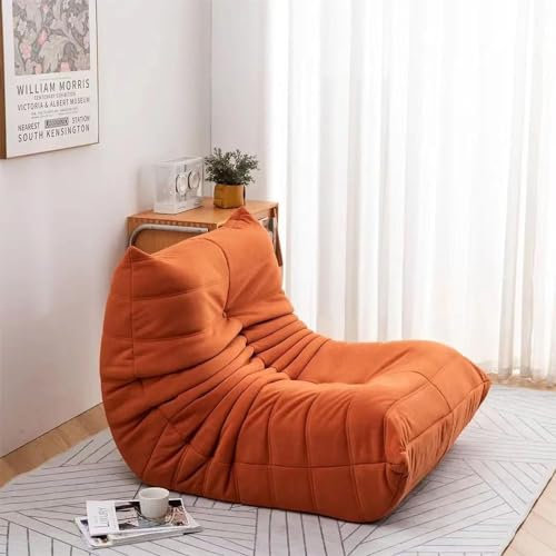 FYZLOIPU Lounge Lazy Floor Sofa, Lazy Floor Sofa, Sessel, Sofa Sitzsack Couch, Akzentstuhl für Wohnzimmer Eckstuhl Schlafzimmer Salon Büro Orange,