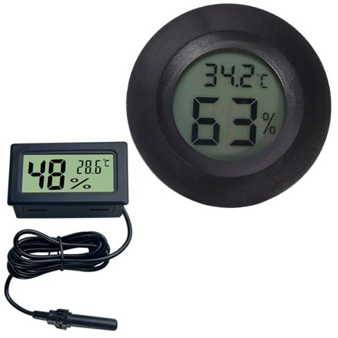 2 Pack Reptile Thermometer, Vivarium Digital Temperature and Humidity Thermometer, LCD Display Fast Accurate for All Reptile