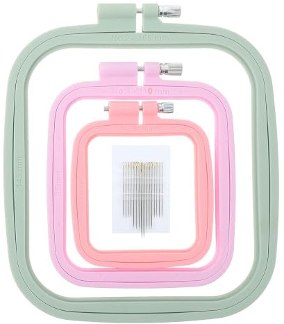 3 Sizes, Rectangular Embroidery Hoop, Colourful Embroidery Hoop, Sturdy Model, Rectangular Embroidery Hoop, Square Embroidery Hoop, Cross Stitch Frame, Sewing Tool for Crafts