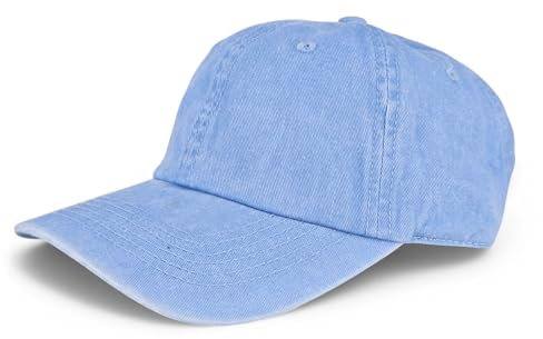 styleBREAKER Unisex Baseball Cap Vintage Look verstellbar 6-Panel Cappy in Washed Optik mit gebogenem Schirm Baumwolle Retro Cap Damen und Herren, Farbe:Hellblau