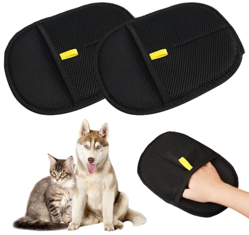 2 Paar Tierhaarentferner Handschuh,Antistatische Katzenhaarentferner Handschuh,Upgraded Hundehaare Entfernen,Pet Hair Remover Glove,Fell Magnet Handschuhe,Tierhaar Handschuhe Katzenhaare Entfernen