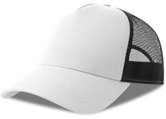 Surf Monkey Trucker Origins Baseballkappe, verstellbar, Bio-Baumwolle, Einheitsgröße, Weiß / Schwarz, One size