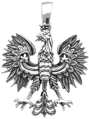 Ulex Premium 925 Sterling Silber Polnischer Adler Anhänger kleines Wappen oxidiert patriotisch Symbol Schmuck detailreich robust