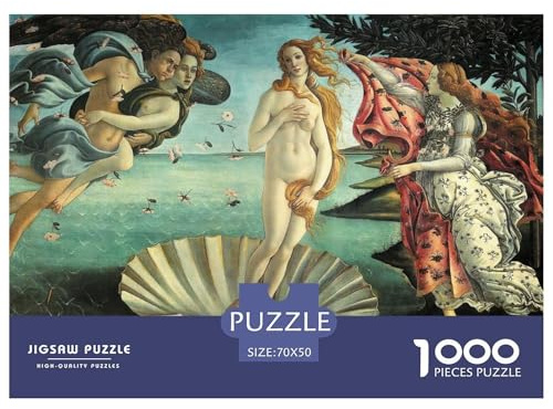 Birth of Venus (La Nascita Di Venere) Hölzerne Puzzles Wasserfest 1000 Teile DIY- Puzzle Geschenke Für Erwachsene Unmöglich Herausfordernde Puzzlespiele