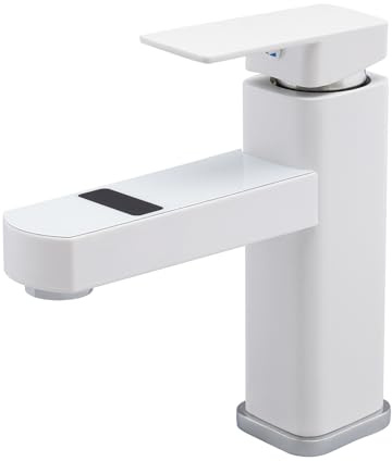 LED Waschtischarmatur Bad, Einhebel Mischbatterie 17.5 cm Höhe,