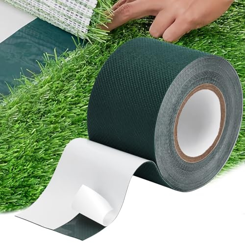 YHKJYH Bande Jonction Gazon Synthétique Adhésif(Recto Simple, 5cmx10M) | Bande Jonction Gazon Synthétique pour le Jointage de La Fixation du Tapis de Pelouse Imperméable et Résistant aux Intempéries