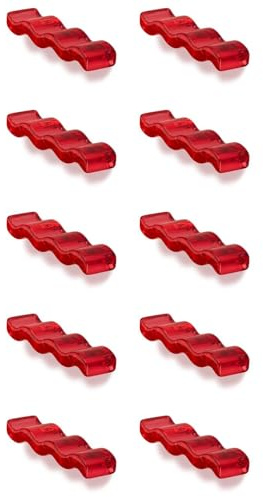 SOTOOLS 10x Möbelgriff LOVA, Lochabstand 64 mm, Designgriff, Transluzent | Designgriff, aus Duron, L 104 mm, H 26 mm, B 15 mm, für Möbel und Küchenmöbel, Kirschrot.