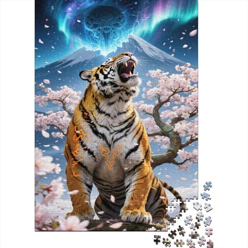 Tiger Puzzles 1000 Teile Schwer Puzzle Spielzeug Pädagogisches Spiel Impossible Mount Fuji Nordlichter Herausforderungsspielzeug Für Erwachsene Kinder 1000pcs (75x50cm)