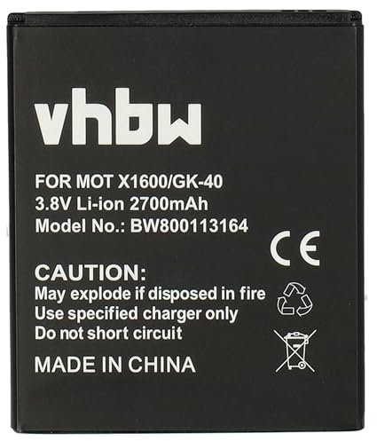 vhbw batteria compatibile con Motorola Moto XT1600, XT1601, XT1603, G5, G5 4G, G5 4G LTE, G5 Dual SIM smartphone cellulare (2700mAh, 3,8V, Li-Ion)