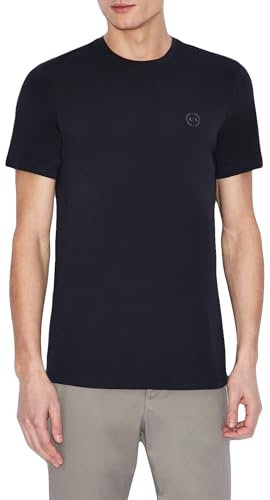 Armani Exchange Pima Round Neck, Maglietta a Maniche Corte, Uomo, Blu (Navy 1510), M