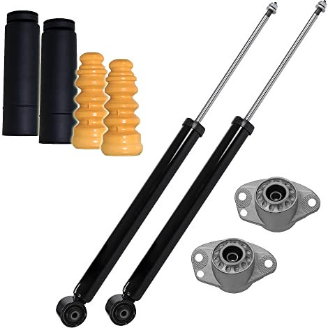 BESTPRICE 2x Gasdruck Stoßdämpfer Hinten Federbein inkl. Domlager & Staubschutzkappen, Kompatibel mit A udi A3 (8L1), SEAT LEON (1M1), TOLEDO 2, SKODA OCTAVIA 1 (1U2), VW BORA 1 (1J2), GOLF 4