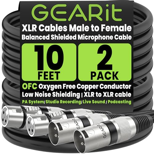 GearIT Câble patch XLR Noir