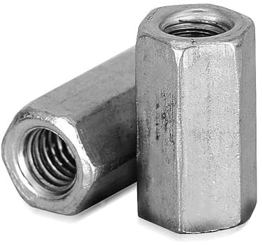 DOJA Industrial | Dado Esagonale Lungo con Barra Filettata | M8 | 36 Pezzi | Dadi di Giunzione in Acciaio Galvanizzato | Dado di Accoppiamento per: Elementi di Fissaggio per Casa, Ufficio, Industria