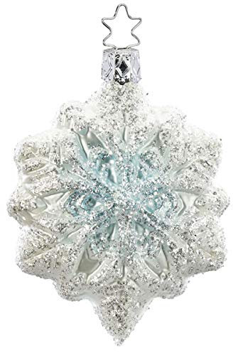 Inge-glas - Christbaumschmuck, Baumschmuck - Schneeflocke - Glas - Größe: 9 cm - mundgeblasen