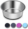 SUOXU Thick Stainless Steel Dog Bowl, Dog Cat Plate Bowls With Non-slip silicone Bases,Puppy Feeding Bowls,Dishwasher Safe Dog Cat Water Bowls and Feeder Bowls（S-14cm）