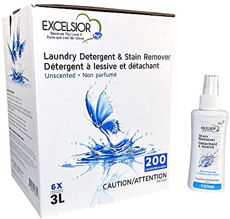 EXCELSIOR (Because You Love It) - Waschmittel, geruchlos, 3 Liter Box mit Fleckenentferner, New Look