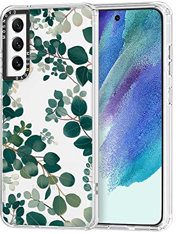 MOSNOVO für Samsung Galaxy S21 FE 5G Hülle – Durchsichtige, schlanke, stoßfeste TPU+PC-Handyhülle, [6,6 Fuß Fallschutz/Anti-Abziehen] - Eukalyptus