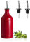 Sweejar Ceramic Olive Oil Dispenser Bottle, Opaque Oil Cruet Protects Oil to Reduce Oxidation, Suitable for Storage Oil, Vinegar, Coffee Syrups & Other Liquids, Pack of 1, 15.5 Fl Oz (Red)