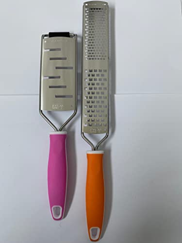 SET 2 UTENSILI DA CUCINA Grattugia professionale 2 grane grana fine + grana doppia +Grattugia professionale per Scaglie linea professionale DE LUCA ART 687-1-685-1