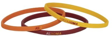 CALCIOGADGETS Set 3 Braccialetti ROMA UFFICIALE Bracciali Braccialetto Ufficiali in silicone SET3BRRM1306