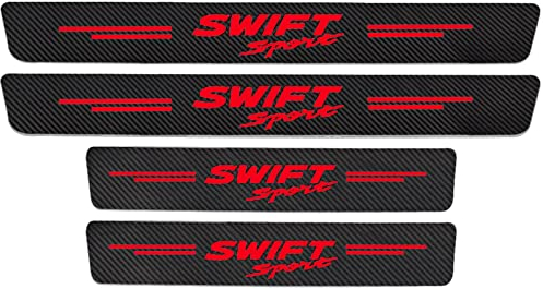 4 Stück Auto Kohlefaser Einstiegsleisten TüRschweller Aufkleber, für Suz-uki Swift Sport AntiKratz Schutzleisten Kick Plates Schutz, Abnutzungs Türschwellen Abdeckung Protector Tuning Styling Zubehör