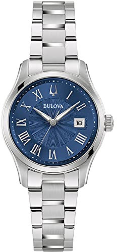 Bulova Damen Analog Quarz Uhr mit Edelstahl Armband 96M163